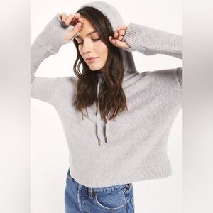 Z Supply Grey Sweater Hoodie Womens S Crop Top Lounge